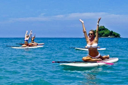 yoga on a paddle board